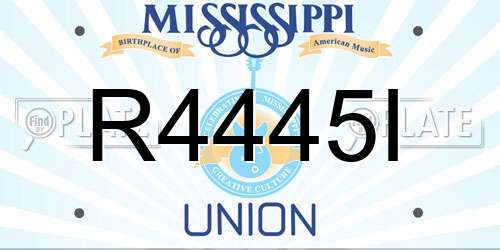 R4445I Mississippi License Plate