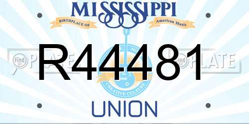 R44481 Mississippi License Plate