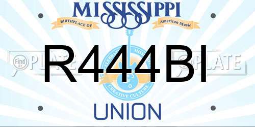 R444BI Mississippi License Plate