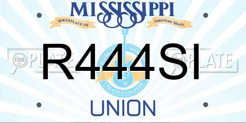 R444SI Mississippi License Plate