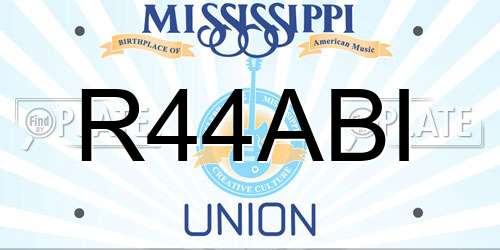 R44ABI Mississippi License Plate