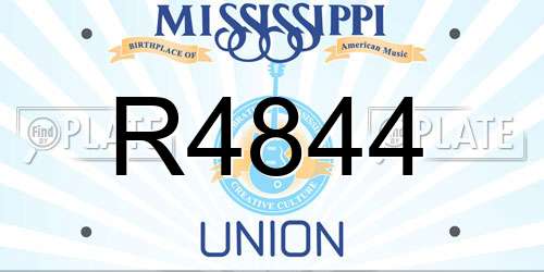 R4844 Mississippi License Plate
