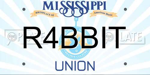 R4BBIT Mississippi License Plate