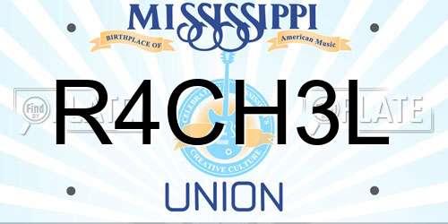 R4CH3L Mississippi License Plate