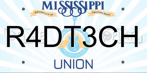 R4DT3CH Mississippi License Plate