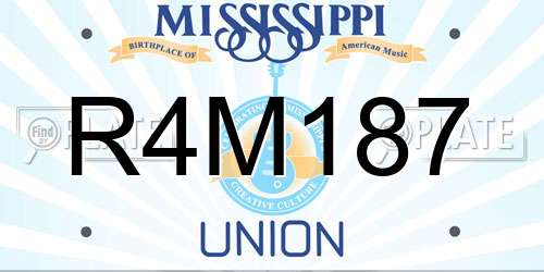R4M187 Mississippi License Plate