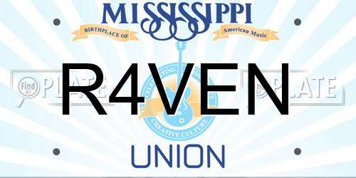 R4VEN Mississippi License Plate