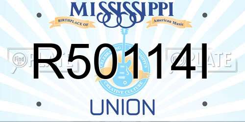 R50114I Mississippi License Plate