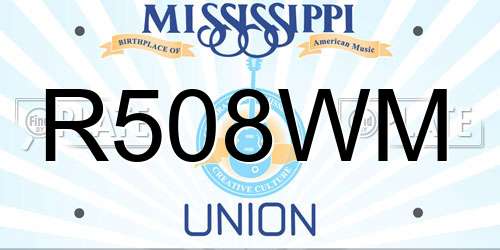 R508WM Mississippi License Plate