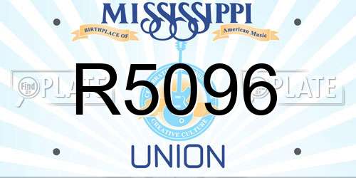 R5096 Mississippi License Plate