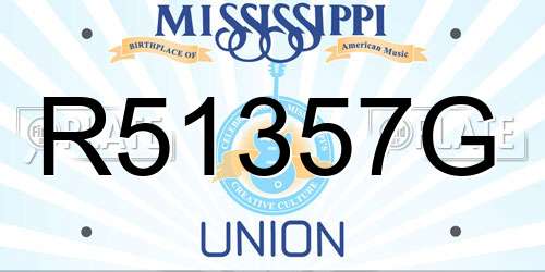 R51357G Mississippi License Plate