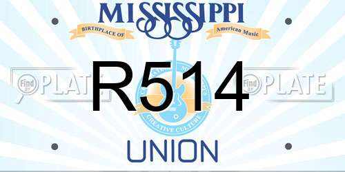 R514 Mississippi License Plate