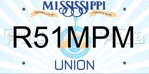 R51MPM Mississippi License Plate