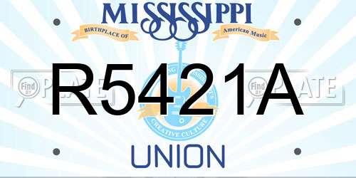 R5421A Mississippi License Plate