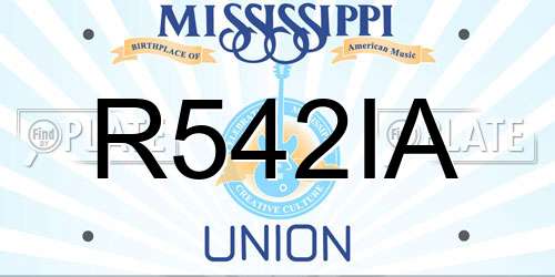 R542IA Mississippi License Plate