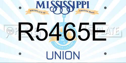 R5465E Mississippi License Plate