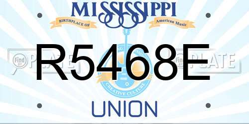 R5468E Mississippi License Plate