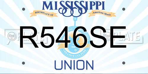R546SE Mississippi License Plate