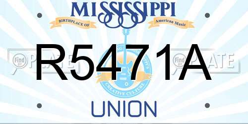 R5471A Mississippi License Plate