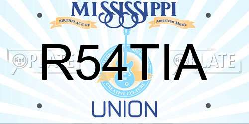 R54TIA Mississippi License Plate