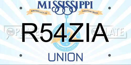 R54ZIA Mississippi License Plate