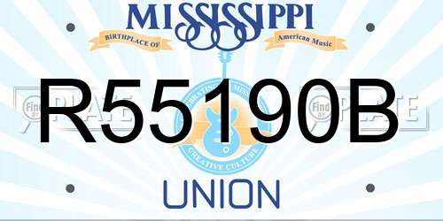 R55190B Mississippi License Plate
