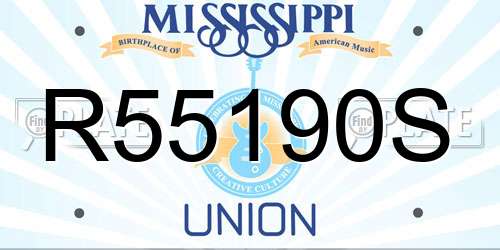 R55190S Mississippi License Plate