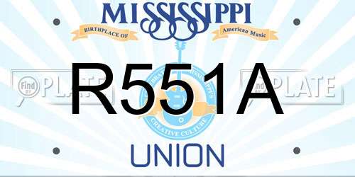R551A Mississippi License Plate