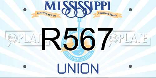 R567 Mississippi License Plate