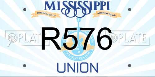 R576 Mississippi License Plate