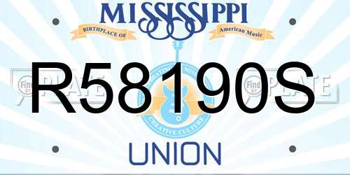 R58190S Mississippi License Plate