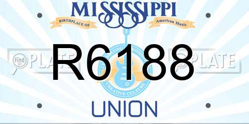 R6188 Mississippi License Plate