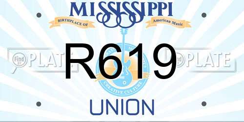 R619 Mississippi License Plate