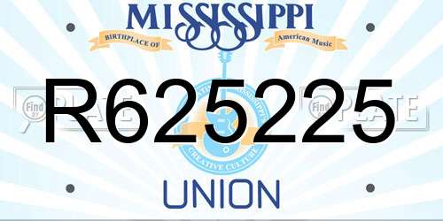 R625225 Mississippi License Plate
