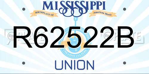R62522B Mississippi License Plate