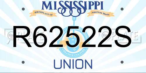 R62522S Mississippi License Plate