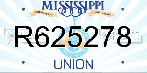 R625278 Mississippi License Plate