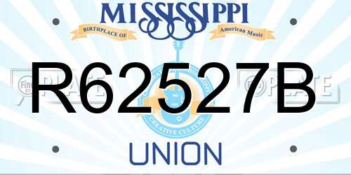 R62527B Mississippi License Plate