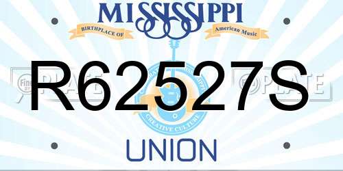 R62527S Mississippi License Plate
