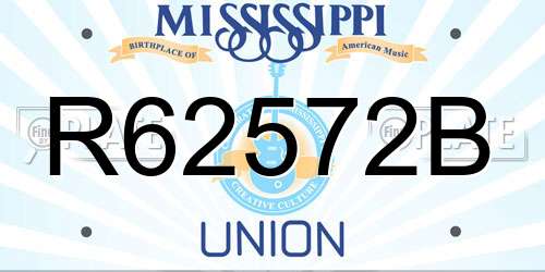 R62572B Mississippi License Plate