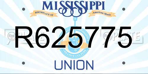R625775 Mississippi License Plate