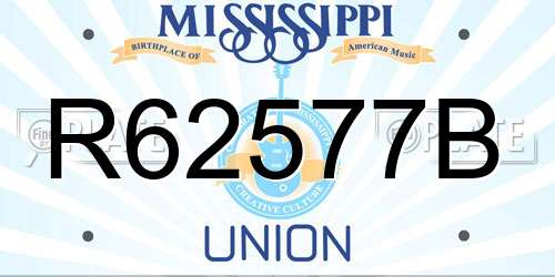 R62577B Mississippi License Plate