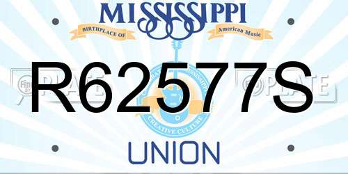 R62577S Mississippi License Plate
