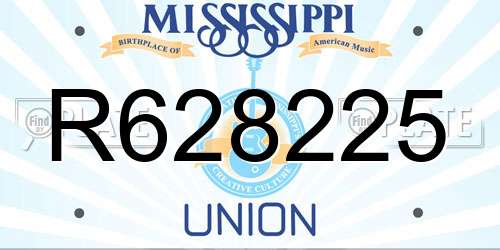 R628225 Mississippi License Plate