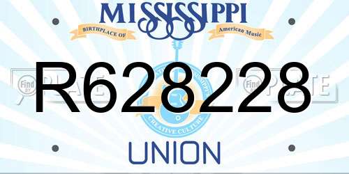 R628228 Mississippi License Plate