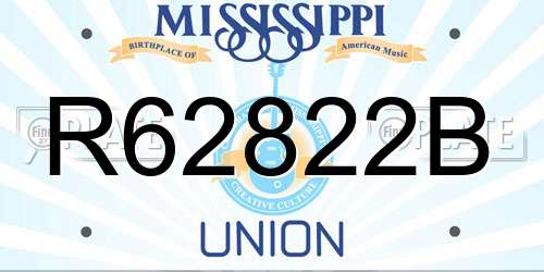 R62822B Mississippi License Plate