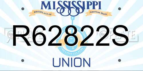 R62822S Mississippi License Plate