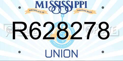 R628278 Mississippi License Plate