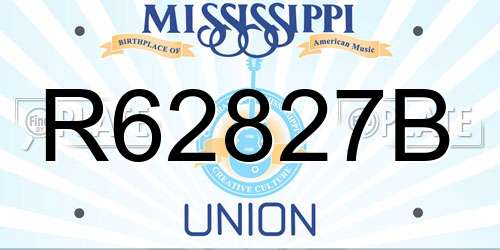 R62827B Mississippi License Plate