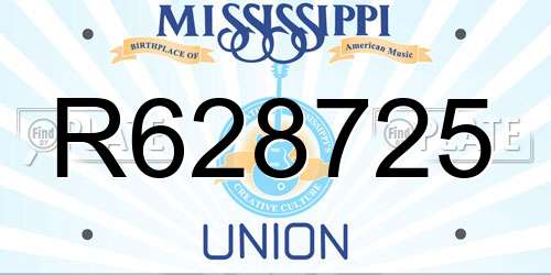 R628725 Mississippi License Plate